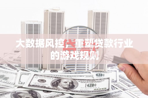 东乡大数据风控，重塑贷款行业的游戏规则