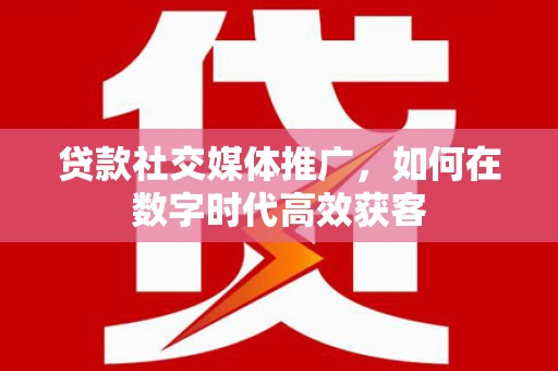 东乡贷款社交媒体推广，如何在数字时代高效获客