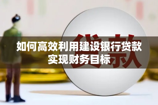 东乡如何高效利用建设银行贷款实现财务目标