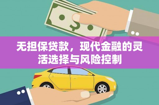 东乡无担保贷款，现代金融的灵活选择与风险控制