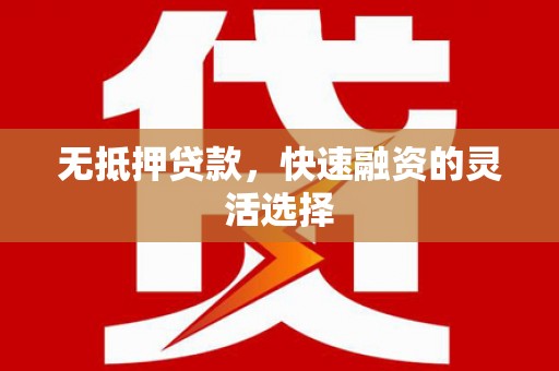 东乡无抵押贷款，快速融资的灵活选择