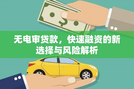 东乡无电审贷款，快速融资的新选择与风险解析