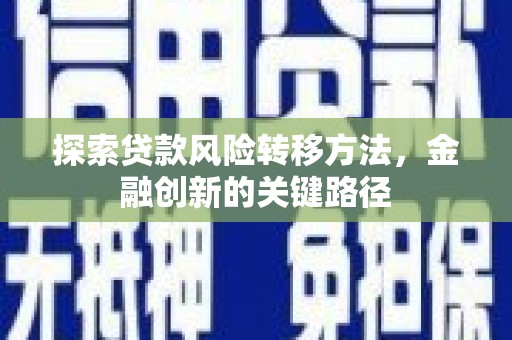 东乡探索贷款风险转移方法，金融创新的关键路径