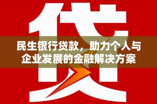 东乡民生银行贷款，助力个人与企业发展的金融解决方案