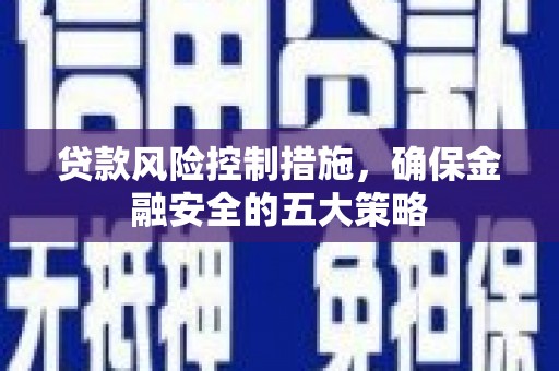 东乡贷款风险控制措施，确保金融安全的五大策略