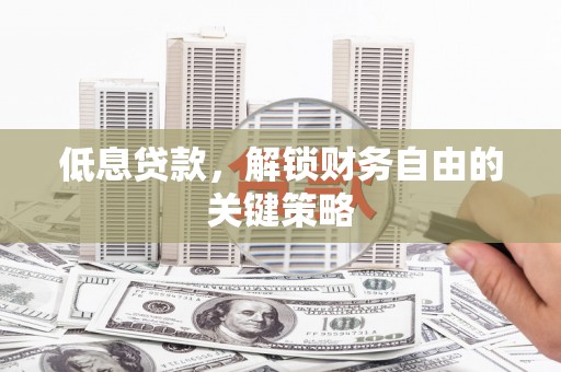 东乡低息贷款，解锁财务自由的关键策略