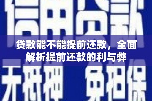 东乡贷款能不能提前还款，全面解析提前还款的利与弊