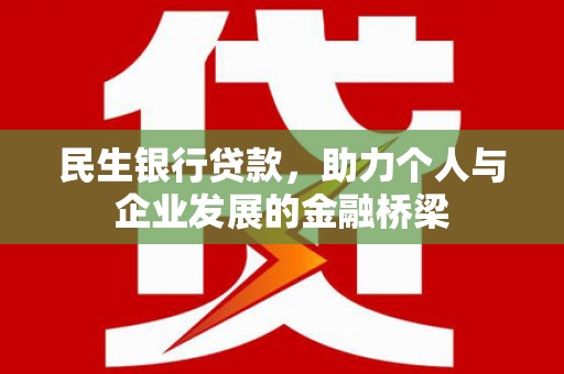 东乡民生银行贷款，助力个人与企业发展的金融桥梁