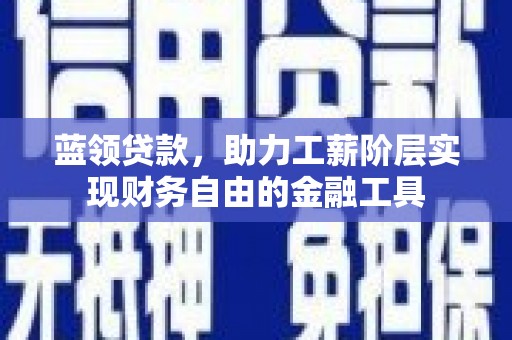 东乡蓝领贷款，助力工薪阶层实现财务自由的金融工具