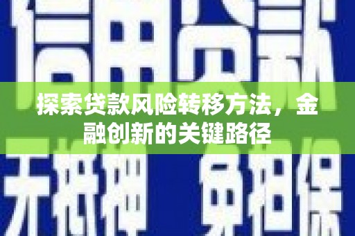 东乡探索贷款风险转移方法，金融创新的关键路径
