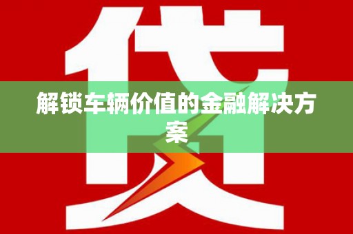 东乡解锁车辆价值的金融解决方案